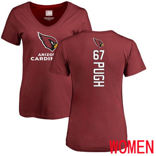 Arizona Cardinals Maroon Women Justin Pugh Backer NFL Football #67 T Shirt